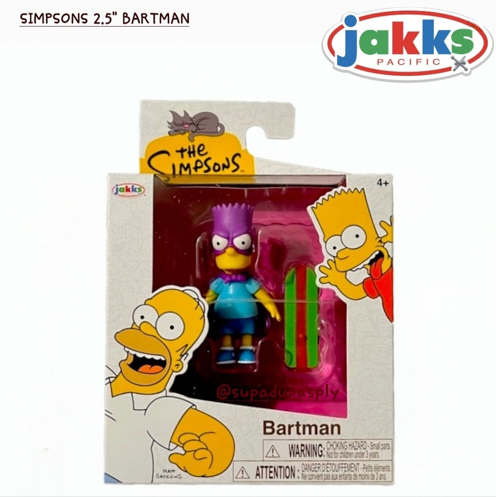 Jakks Pacific  The Simpsons Bartman 2.5 Inch Action Figure Rare Find Series #2